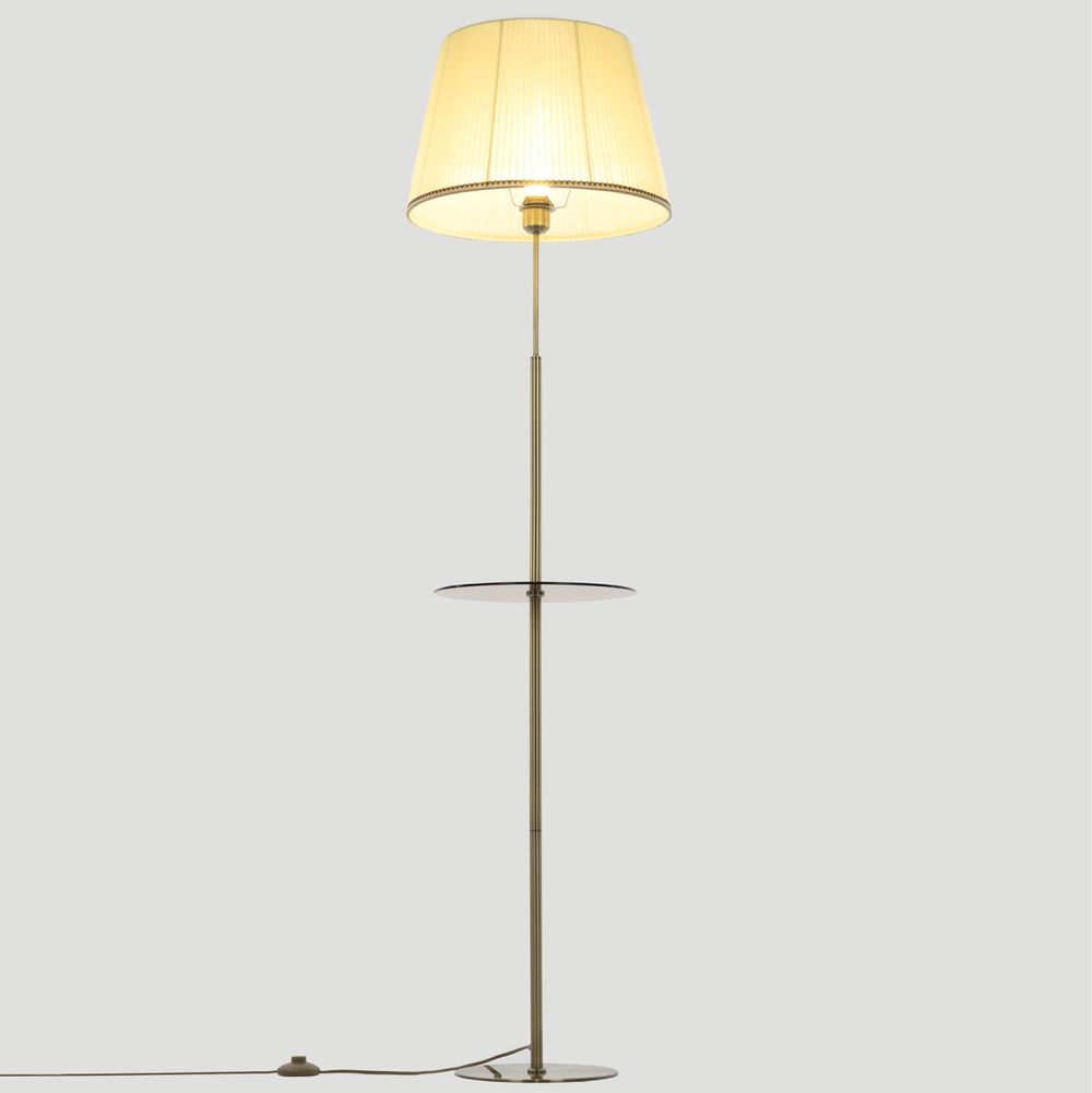 Citilux Линц CL402983T Торшер бронза со столиком и кремовым абажуром