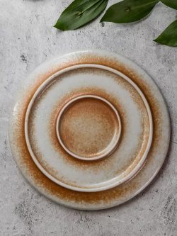 Набор 2 шт тарелок с бортиком, 20 см, Песчаная