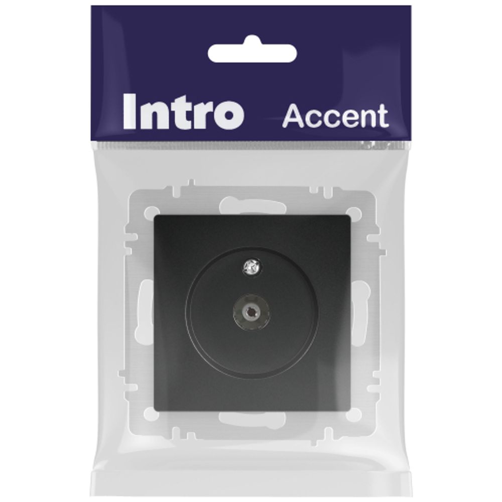 Розетка Intro Accent 6-301-05 TV одиночная, IP20, СУ, антрацит