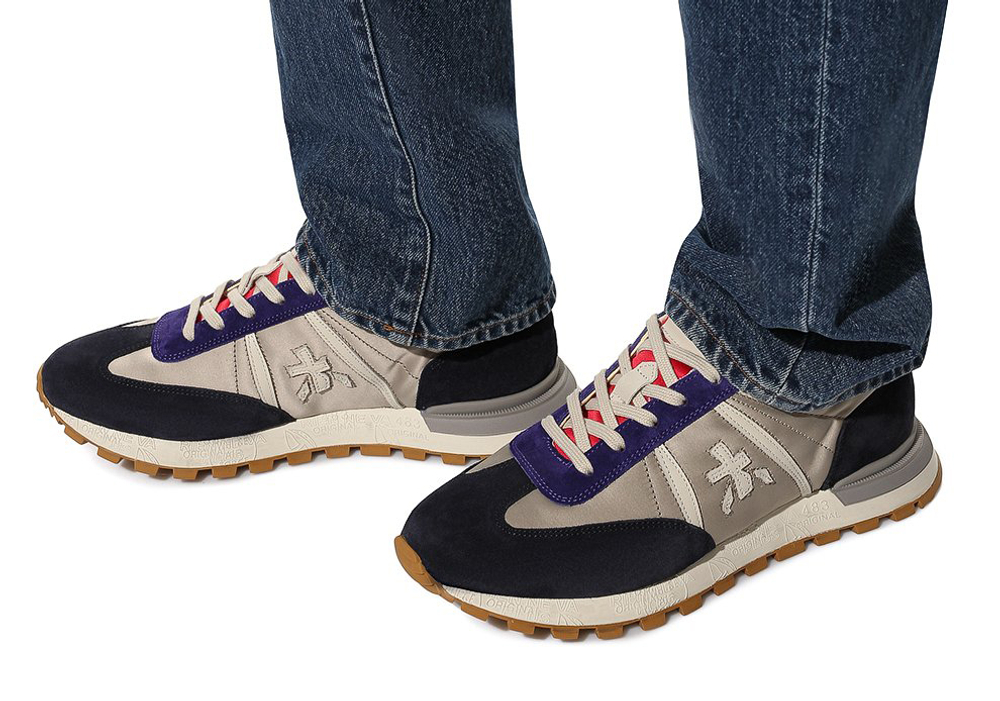 Premiata John Low D серые с черным спортивные