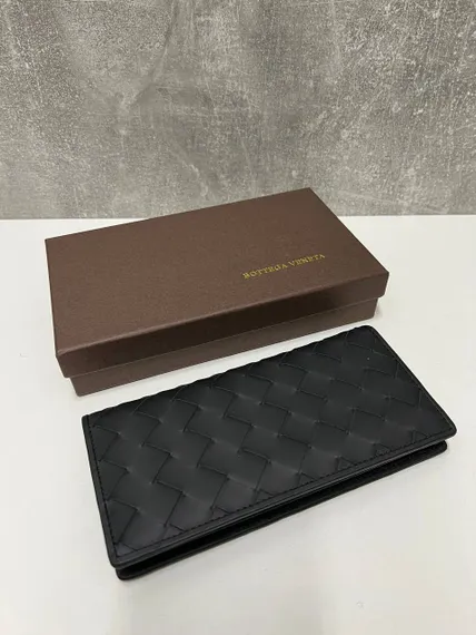 Бумажник Bottega Veneta Intrecciato черный