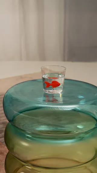 Кофейный стол Prosper Ø35х45 см, разноцветное стекло