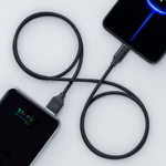 Дата-кабель USB - USB-C, 2А, 1м, нейлон, черный