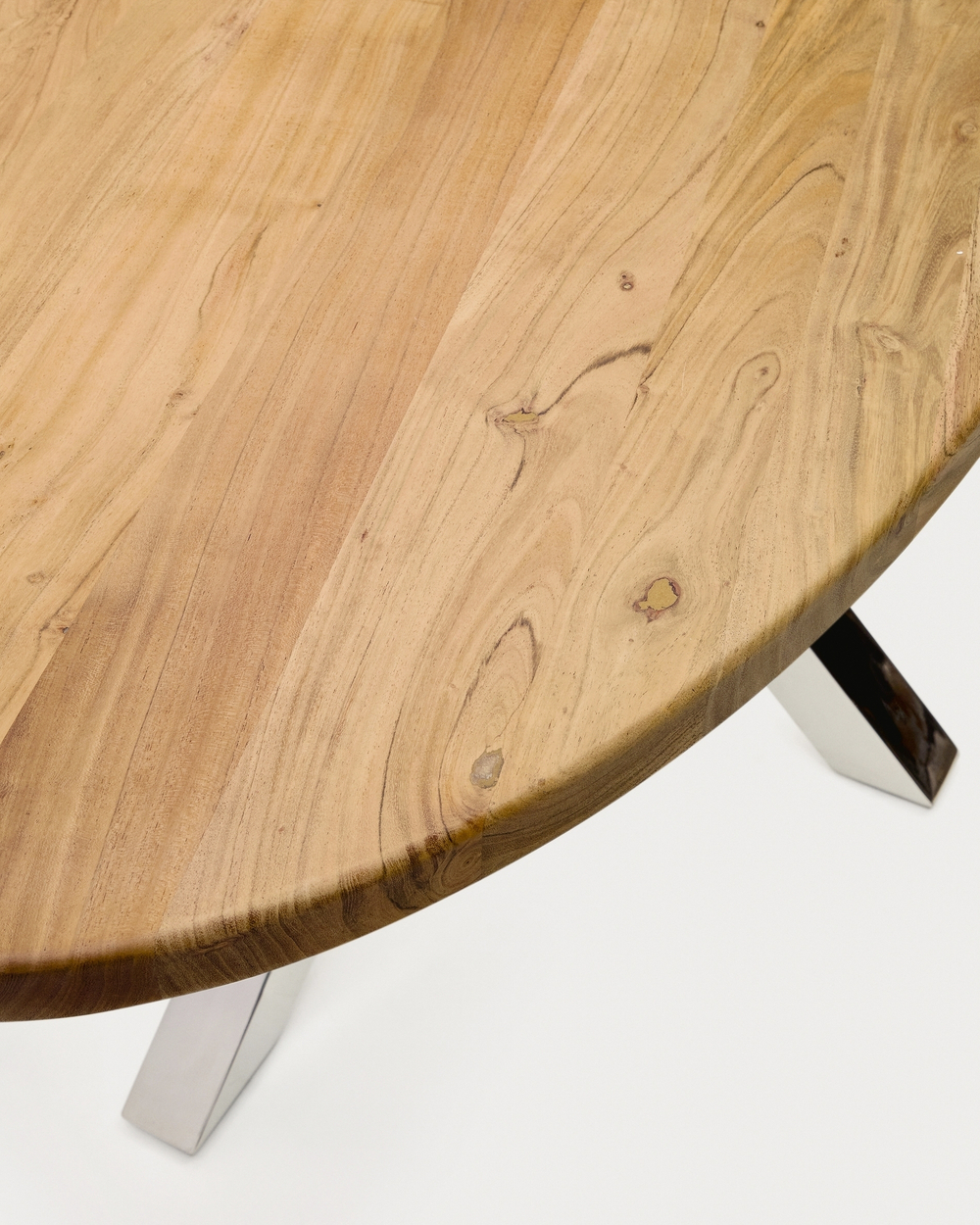 Овальный стол ARYA Argo из массива акации и нержавеющей стали 200x100