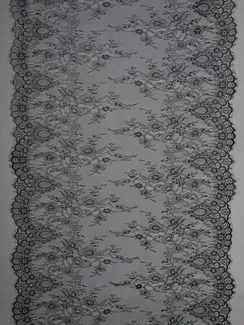 07-02 Кружево реснички (шантильи) широкое, 75 см, черный 170