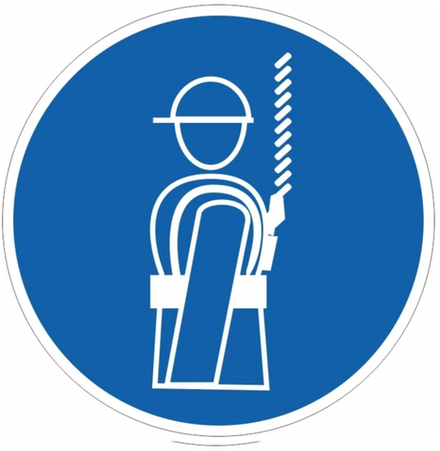 Знак-табличка M 09 "Работать в предохранительном (страховочном) поясе" 200х200 мм квадратный из плас