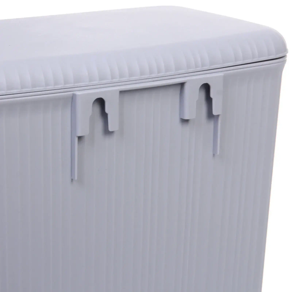 Корзина для мусора подвесная 26х20х32 серая с крышкой