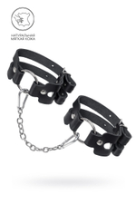 Черные кожаные оковы из двух ремешков (Цвет: черный)