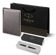 Подарочный набор: Шариковая ручка Parker  Jotter XL SE20 Monochrome в подарочной упаковке, цвет: Black, стержень: Mblue и Ежедневник недатированный А5