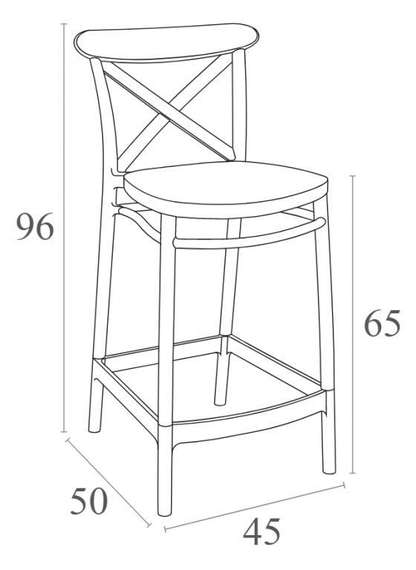 Полубарный стул Cross 65 см, зеленый