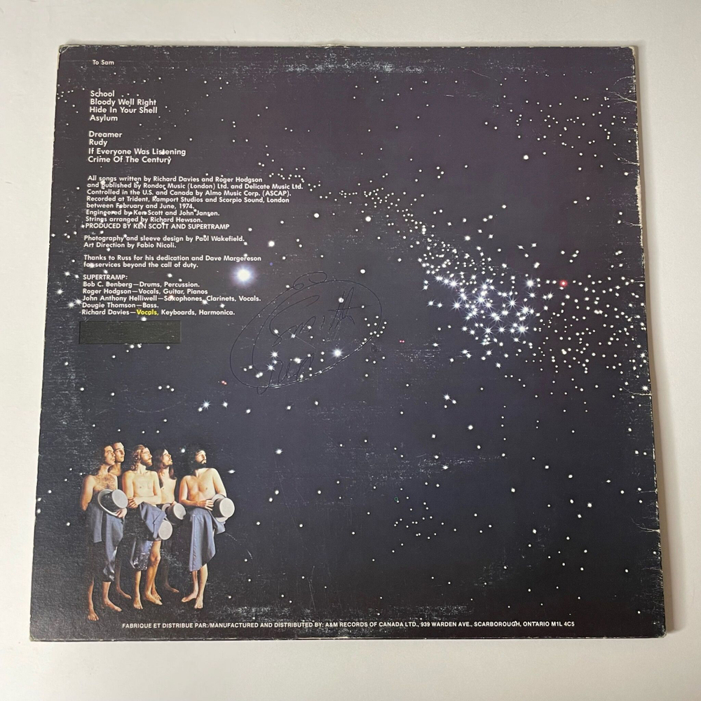 Винтажная виниловая пластинка LP Supertramp Crime Of The Century (Canada 1978)