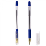 Ручка шариковая на масляной основе, Alingar "Gold", синяя, 0,5 мм, с золотым наконечником, резин. грип, шестигранный прозрач. корпус, карт. уп.