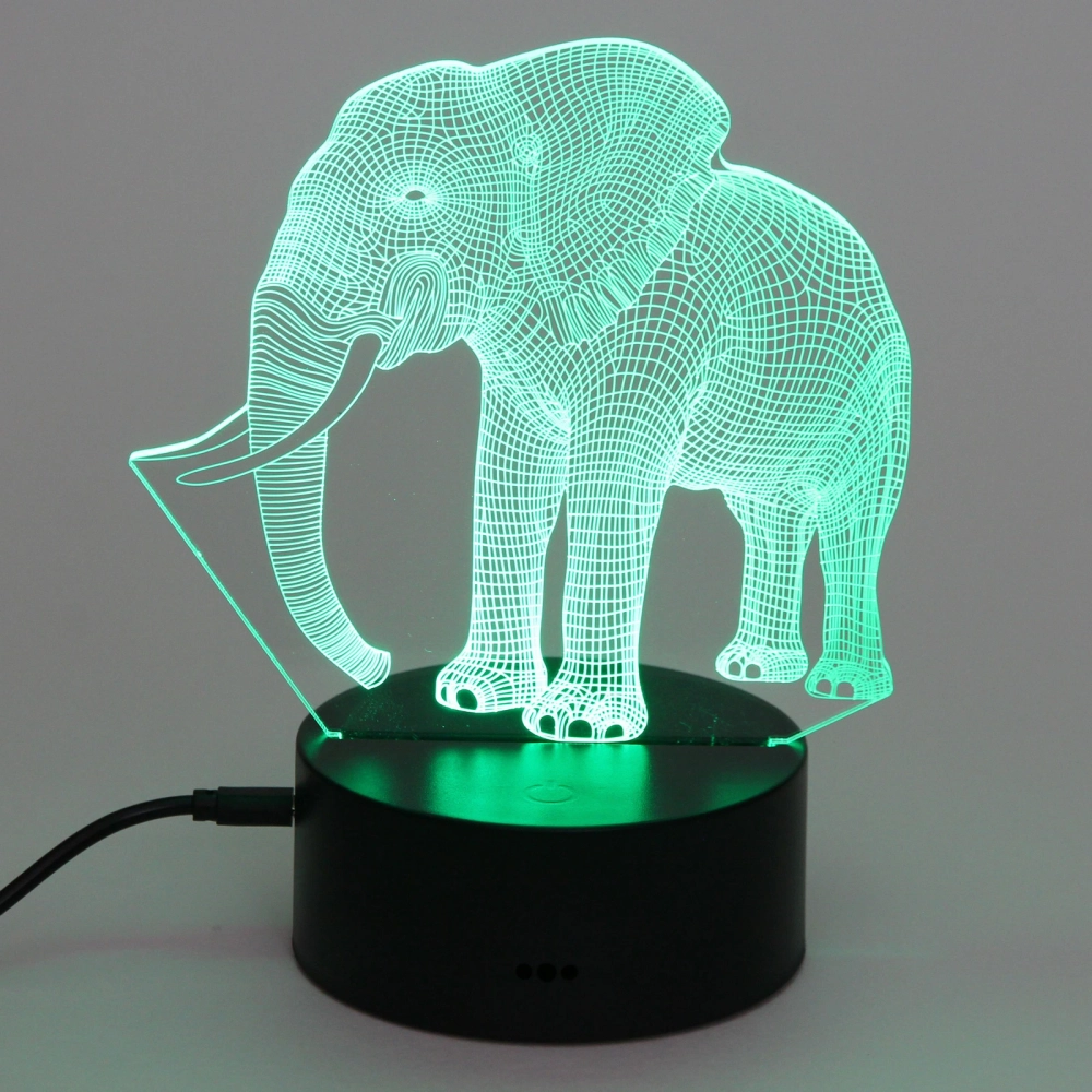 Светильник ночник «3D-Мамонт» на пластиковой подставке, с включателем USB