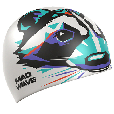 Шапочка для плавания силиконовая Mad Wave Raccoon