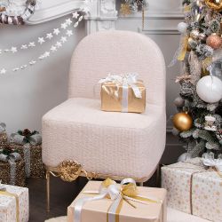 Кресло Monstera Deliciosa (Монстера) Айвори Мраморное золото