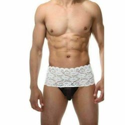 Мужские трусы тонги белые кружевные La Blinque LB15413