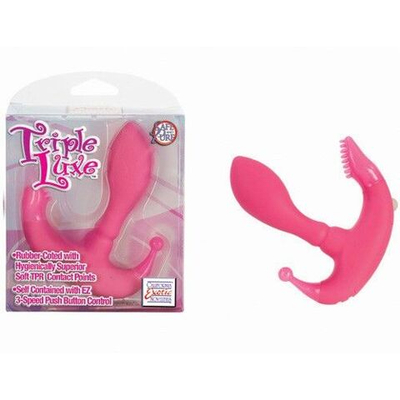 Розовый массажер Triple Luxe (Цвет: розовый)
