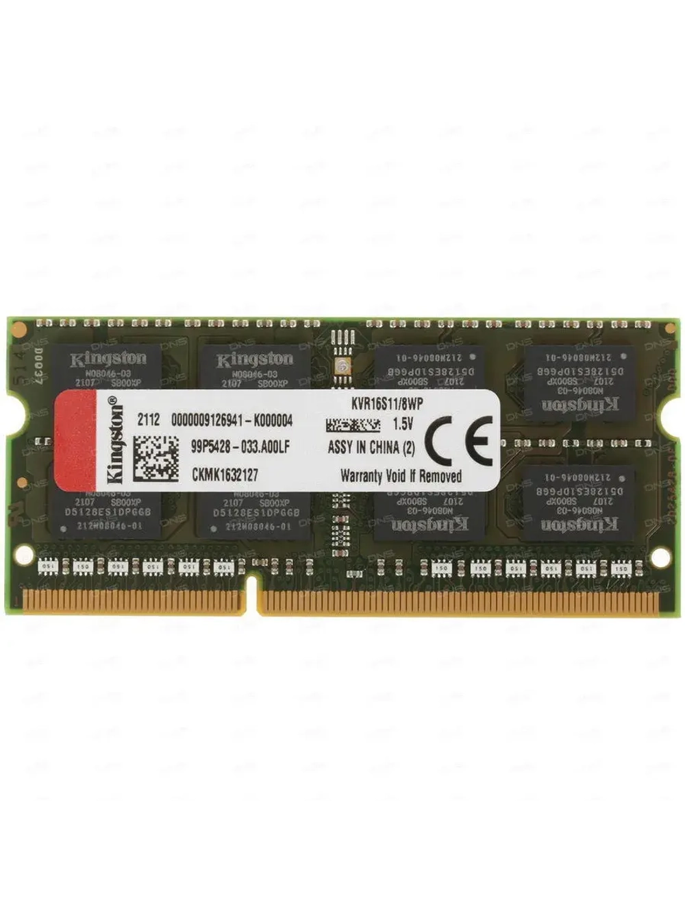 Оперативная память ValueRAM KVR16S11/8WP 8 ГБ