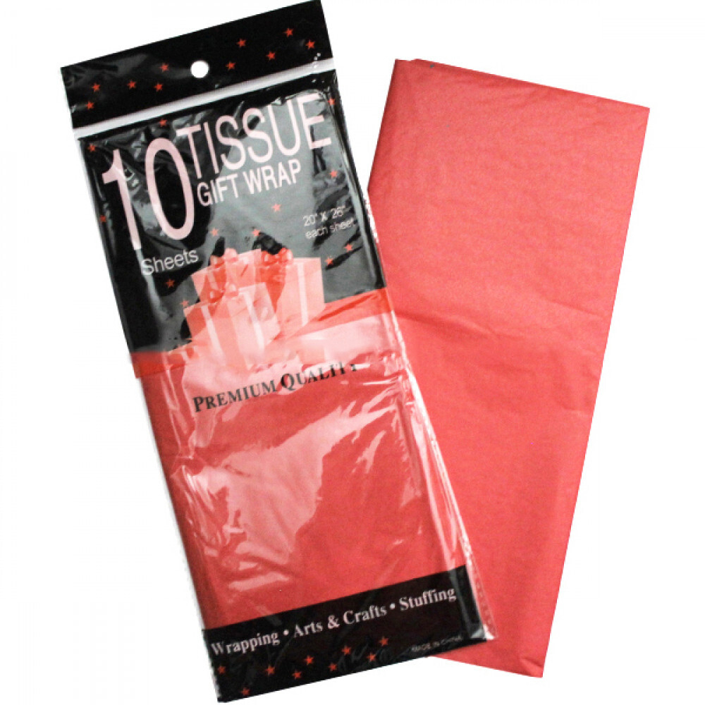 Бумага тишью Красная 50х66 см (10 листов)