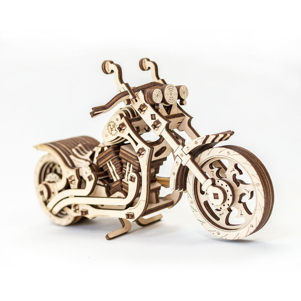 Мотоцикл Крузер (Cruiser) (EWA) - Деревянный конструктор, сборная модель, 3D пазл