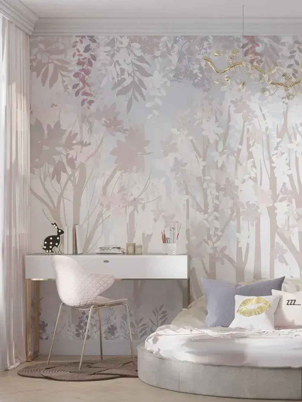 Auroom Фотообои детские для девочки "Волшебный лес" флизелиновые 400х270 см