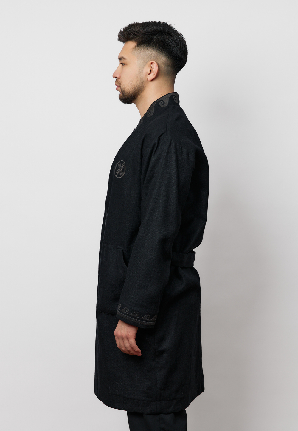 Шапан льняной длинный OYU TOLQYN BLACK