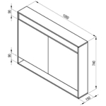 Зеркальный шкаф Ravak MC Step 100 X000001421 с подсветкой Белый глянцевый
