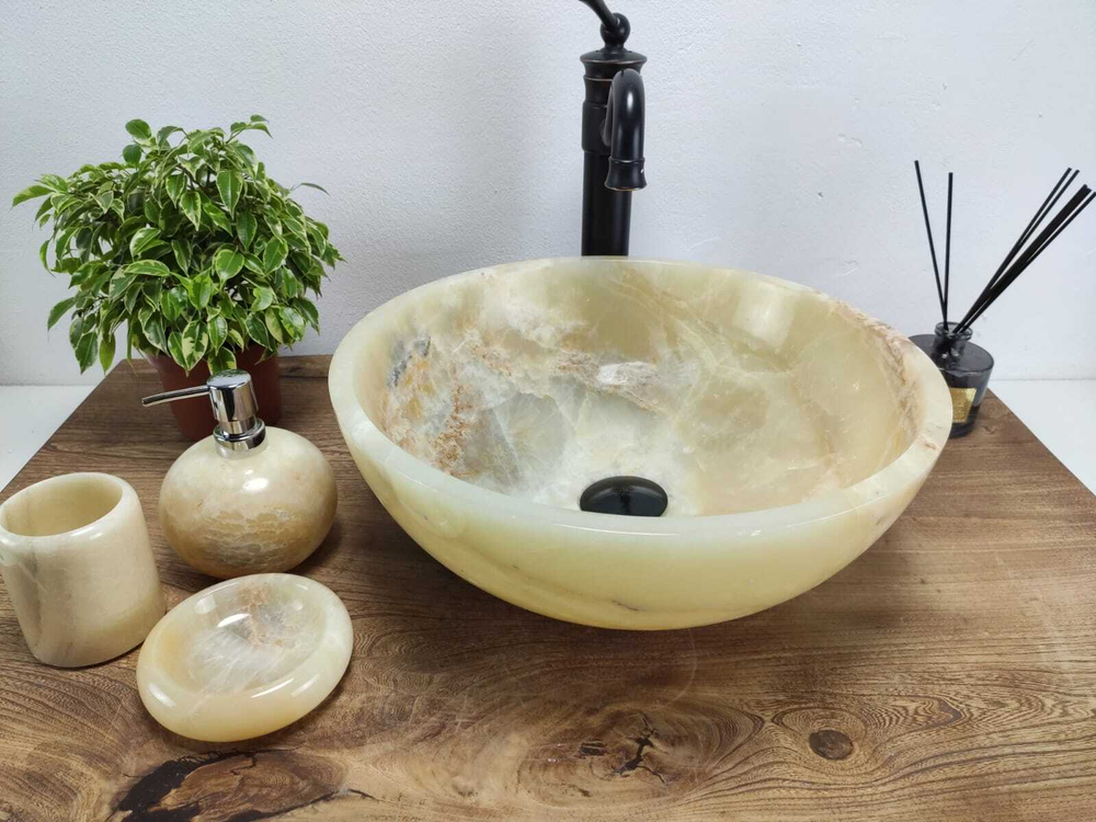 Раковина из оникса Bowl Yellow TinLip BO-60985 40*40*15