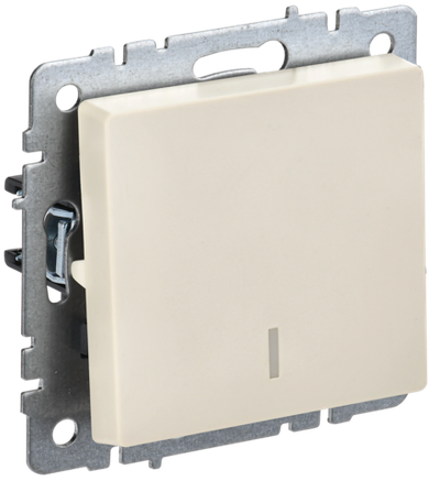 BRITE Выключатель 1-клавишный с индикацией 10А ВС10-1-1-БрКр бежевый IEK