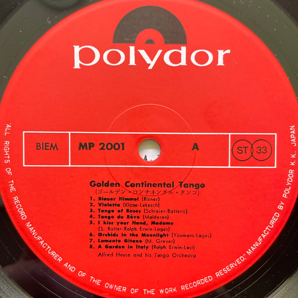 Golden Continental Tango - Alfred Hause And His Tango Orchestra ‎(Япония 1971г.)
