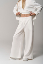 Брюки трикотажные wide leg белые