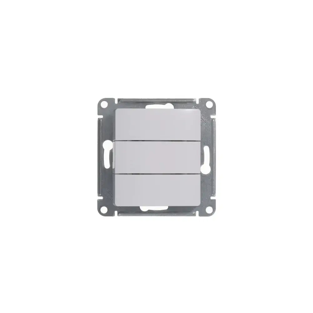 GLOSSA 3-клавишный ВЫКЛЮЧАТЕЛЬ, сх.1+1+1, 10АХ, механизм, БЕЛЫЙ