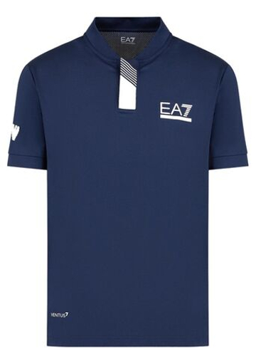 Мужское теннисное поло EA7 Man Jersey Jumper - темно-синий
