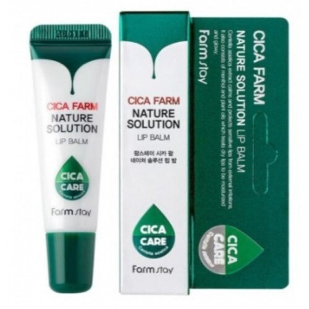 FarmStay Бальзам для губ восстанавливающий с центеллой - Cica farm nature solution lip balm, 10г