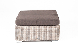 "Лунго" плетеная оттоманка с подушкой, цвет бежевый