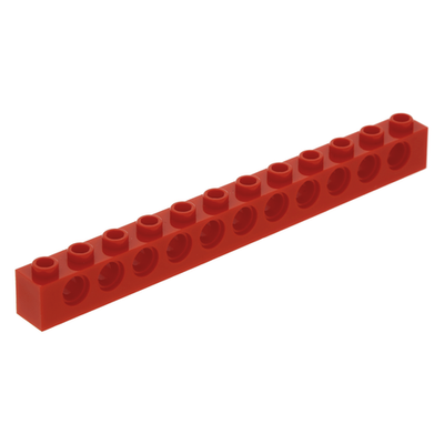 Lego 100шт Кирпич 1x12 с отверстиями (красный) 3895 / 389521