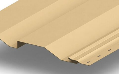 Металлосайдинг Корабельная доска с покрытием Полиэстер, толщина 0,40 мм, цвет RAL 1014