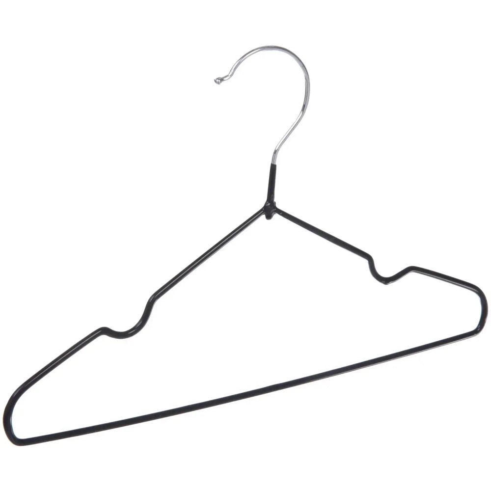 Плечики металлические нескользящие с полимерным покрытием 10шт «ТАРТИТАН», цвет чёрный, 30см (Селфи)✦