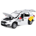 Яндекс Go Модель 1:24 LADA GRANTA CROSS, белый, открываются 4 двери, капот, багажник, свет, звук, ин