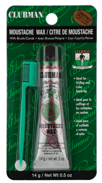 Clubman Moustache Wax Chestnut Воск для укладки и подкрашивания бороды с щеточкой (каштановый),15 мл