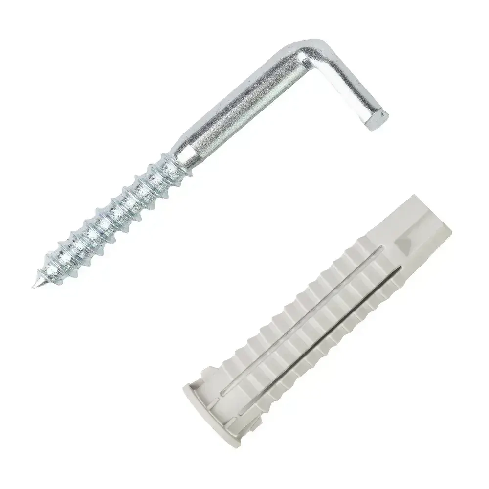 Крюк-шуруп L-обр. d5,1хL50мм прямой шлиц оцинкованный Европартнер (2 шт.)