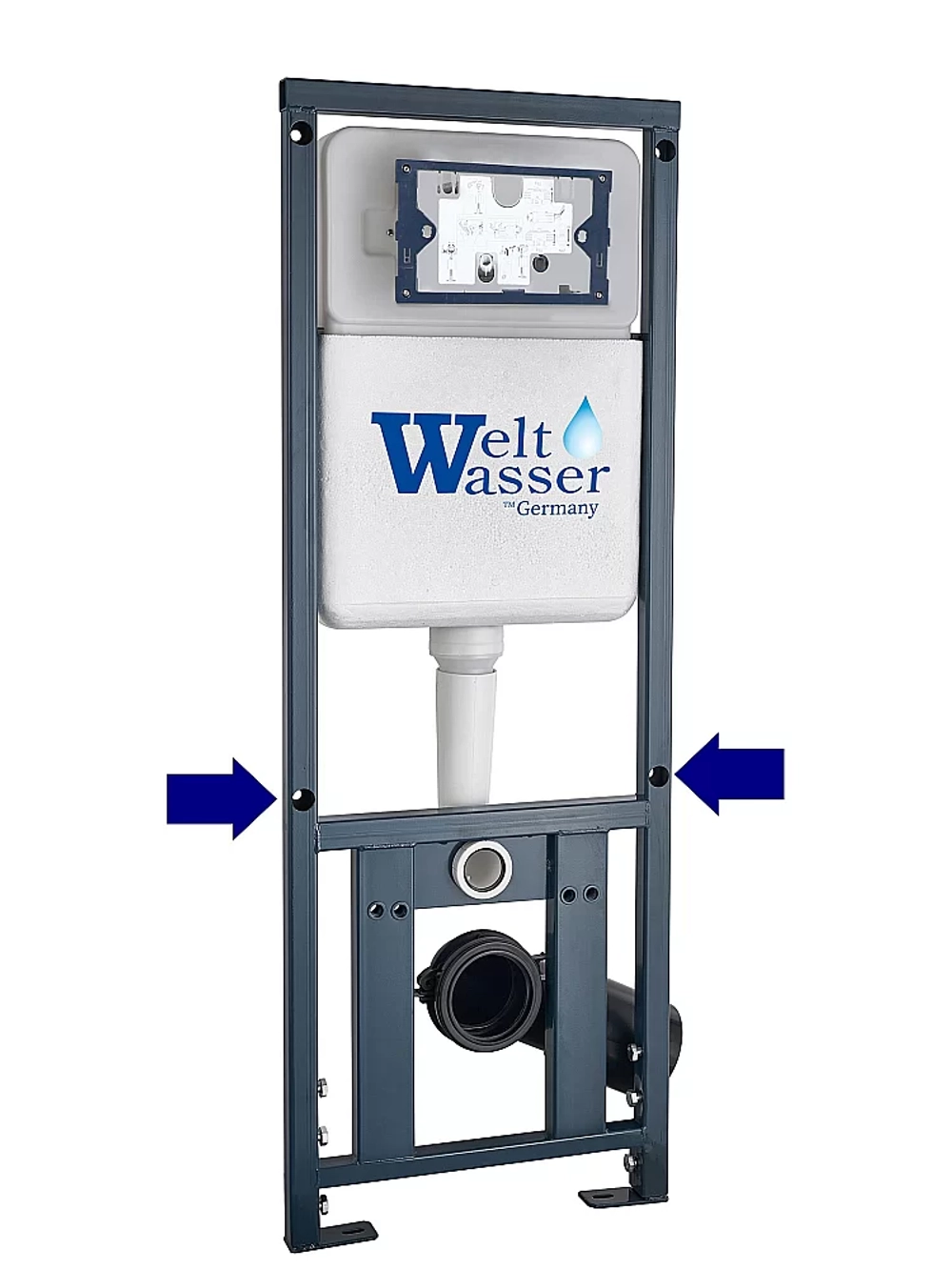 Унитаз подвесной WeltWasser WW GELBACH 10000012038 с крышкой микролифт, безободковый, смыв торнадо, в комплекте с инсталяцией, серый матовый