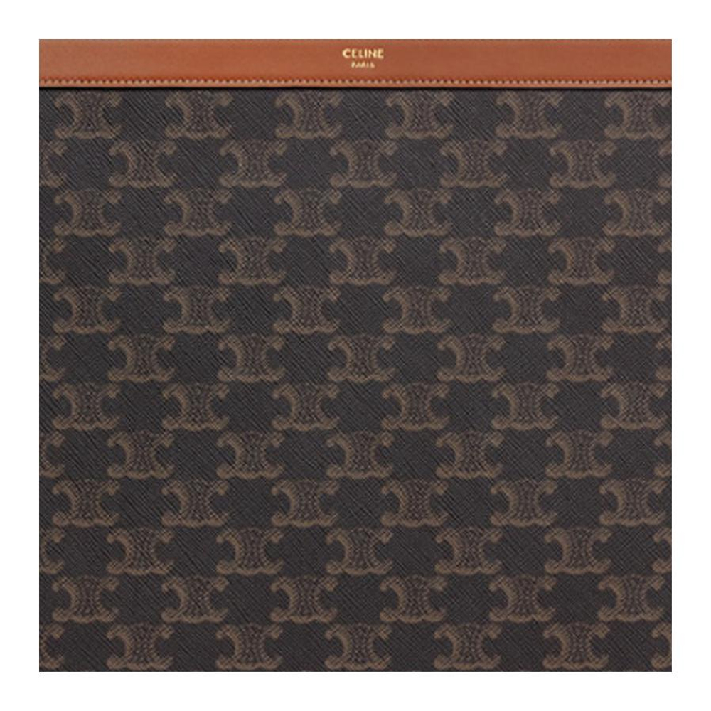 CELINE Triomphe Canvas With Calfskin Laptop Storage Bag Protective Cover Laptop Bag Men"s Black