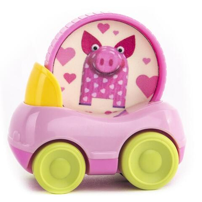 Машинка Деревяшки "Поросёнок Хрю" с кругом