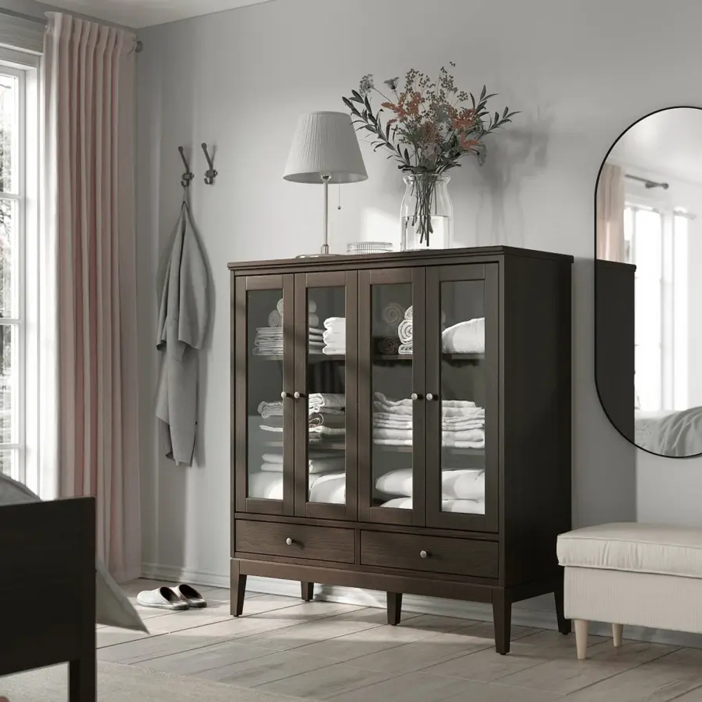 Шкаф - IDANÄS/IDANАS   IKEA/ ИДАНАС ИКЕА, 121x50x135 см, темно-коричневый
