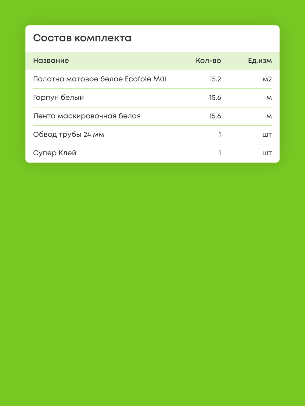 Матовый натяжной потолок 15.2 м2