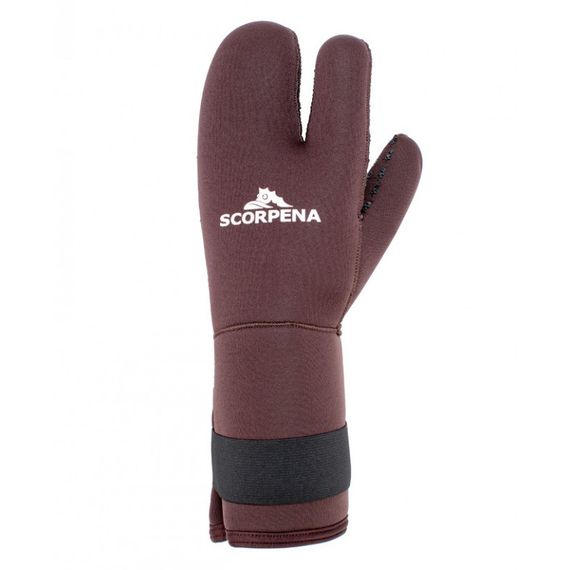 Рукавицы трехпалые SCORPENA D -  8 мм Коричневые