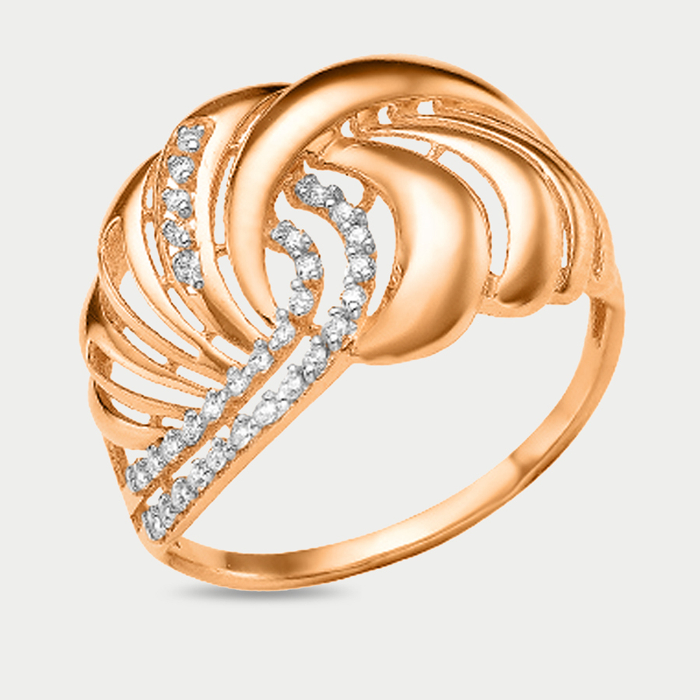 Кольцо для женщин из розового золота 585 пробы с фианитом (арт. 70116900)
