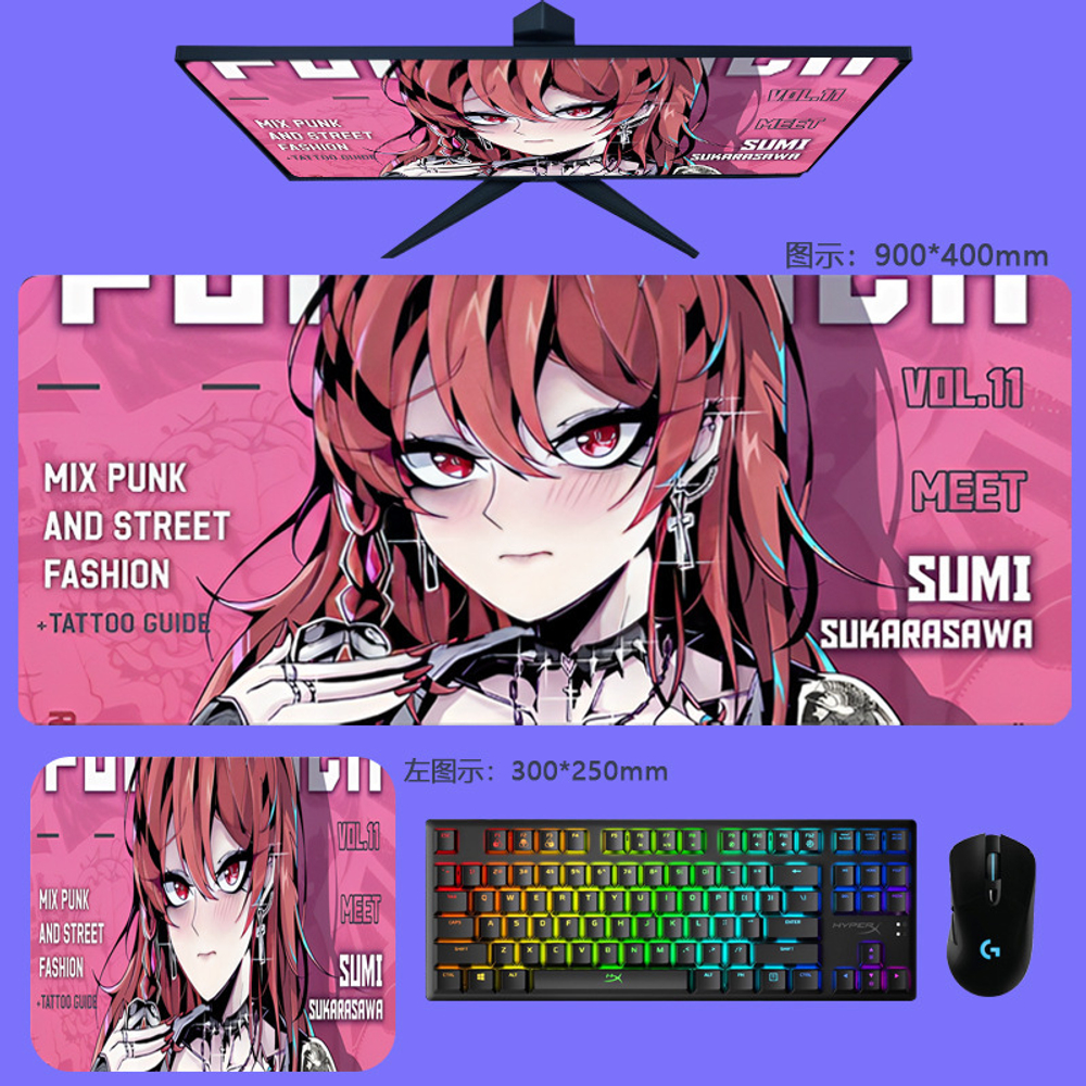 Большой коврик для мыши "Waifu" 90х40 см