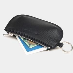 Ключница-кошелек Chatelain из кожи сафьяно, черного цвета